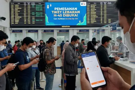 Pemesanan tiket mudik lebaran 2026. (foto ilustrasi AI)