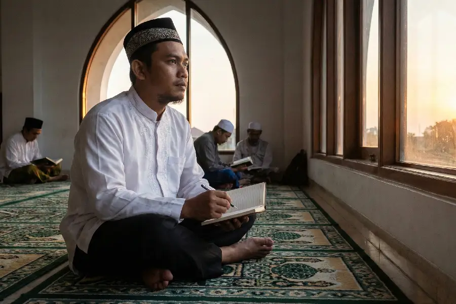 Sudahkah Sifatmu Berubah Saat Ramadan? Refleksikan Diri Tinggalkan Kebiasaan Buruk Moemen perenungan saat ramadhan, untuk memperbaiki diri. (AI)