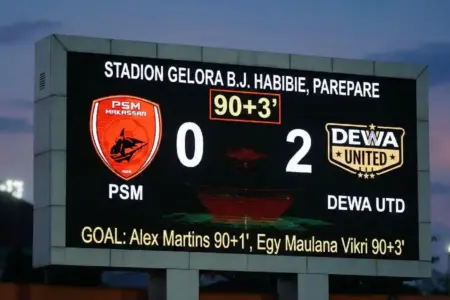 Hasil Akhir BRI Liga 1 PSM vs Dewa United.