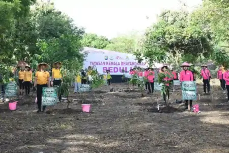 Polres Gresik dan Bhayangkari Tanam Puluhan Pohon Produktif di Aspol Randuagung Polres Gresik bersama Bhayangkari menanam puluhan pohon produktif di Aspol Randuagung untuk penghijauan, ketahanan pangan, dan mitigasi iklim.