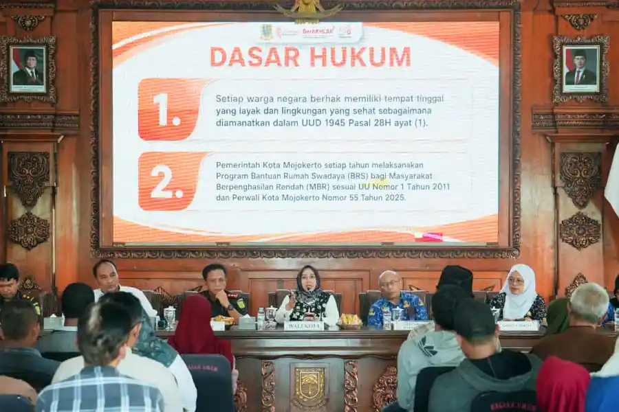 Pemkot Mojokerto kembali menggulirkan Program BRS 2026 bagi 118 warga berpenghasilan rendah untuk mewujudkan hunian layak, sehat, dan nyaman.