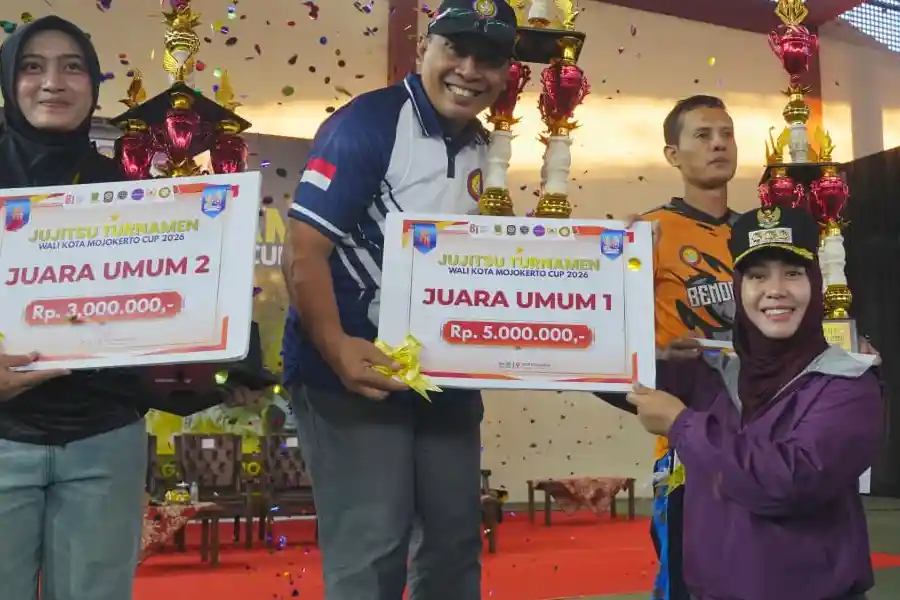 Turnamen Jujitsu Wali Kota Mojokerto Cup 2026 resmi berakhir. Jujitsu Bantar Angin menjadi juara umum dengan 15 medali emas.